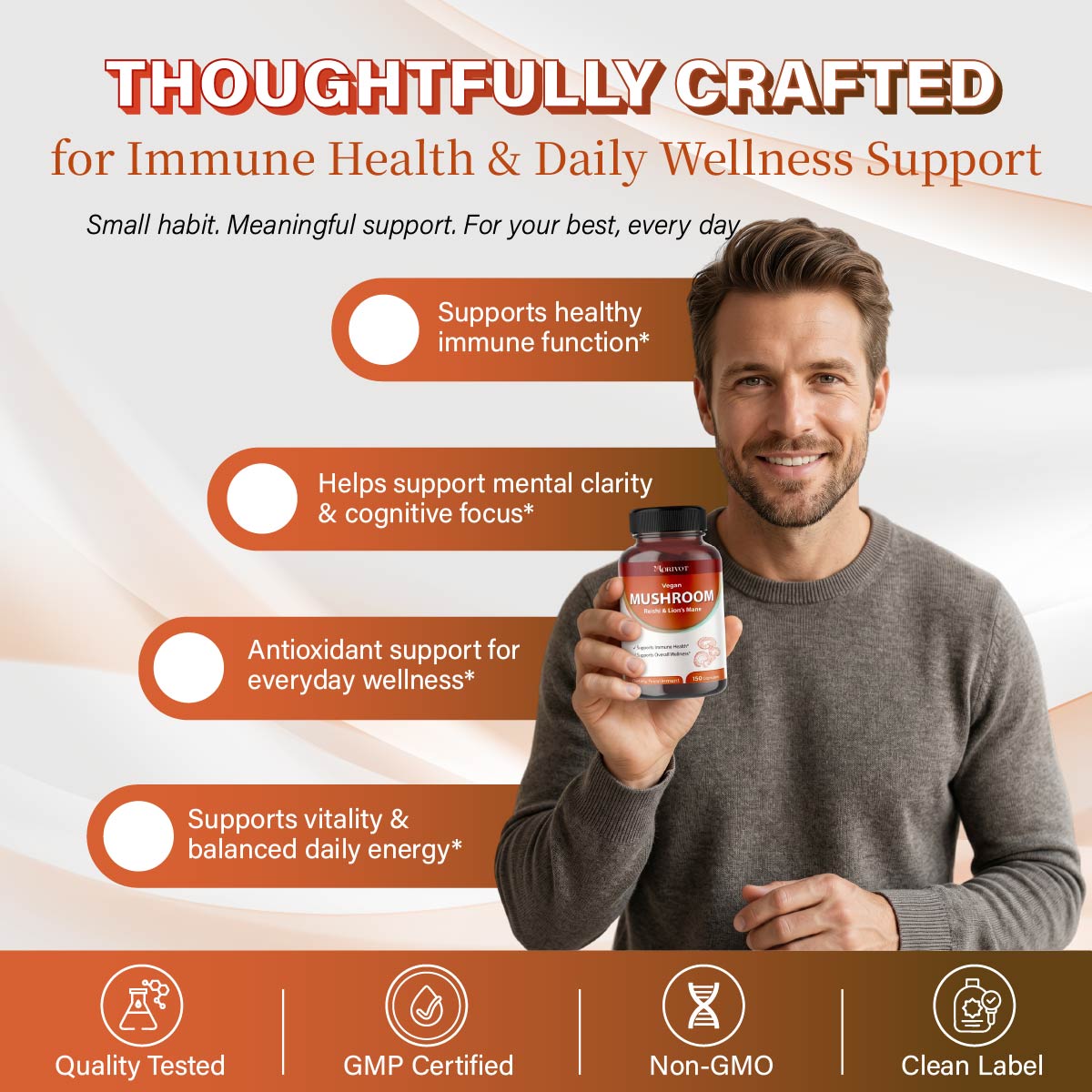 MORIVOT Mushroom Supplement - 150 Capsules