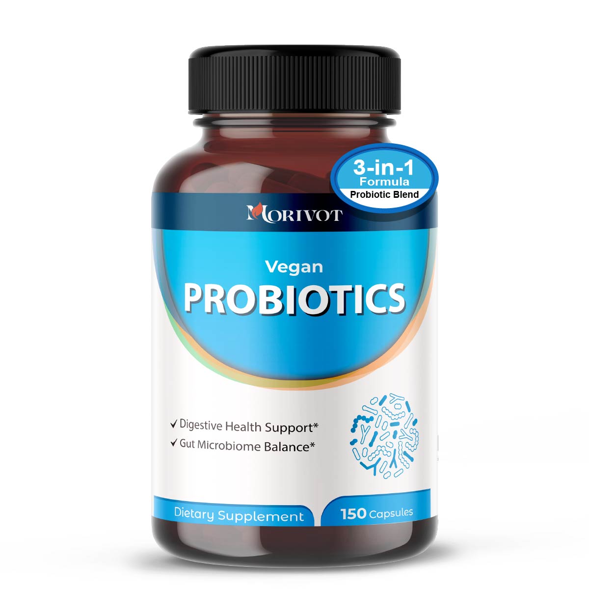 MORIVOT Vegan Probiotics Supplement - 150 Capsules