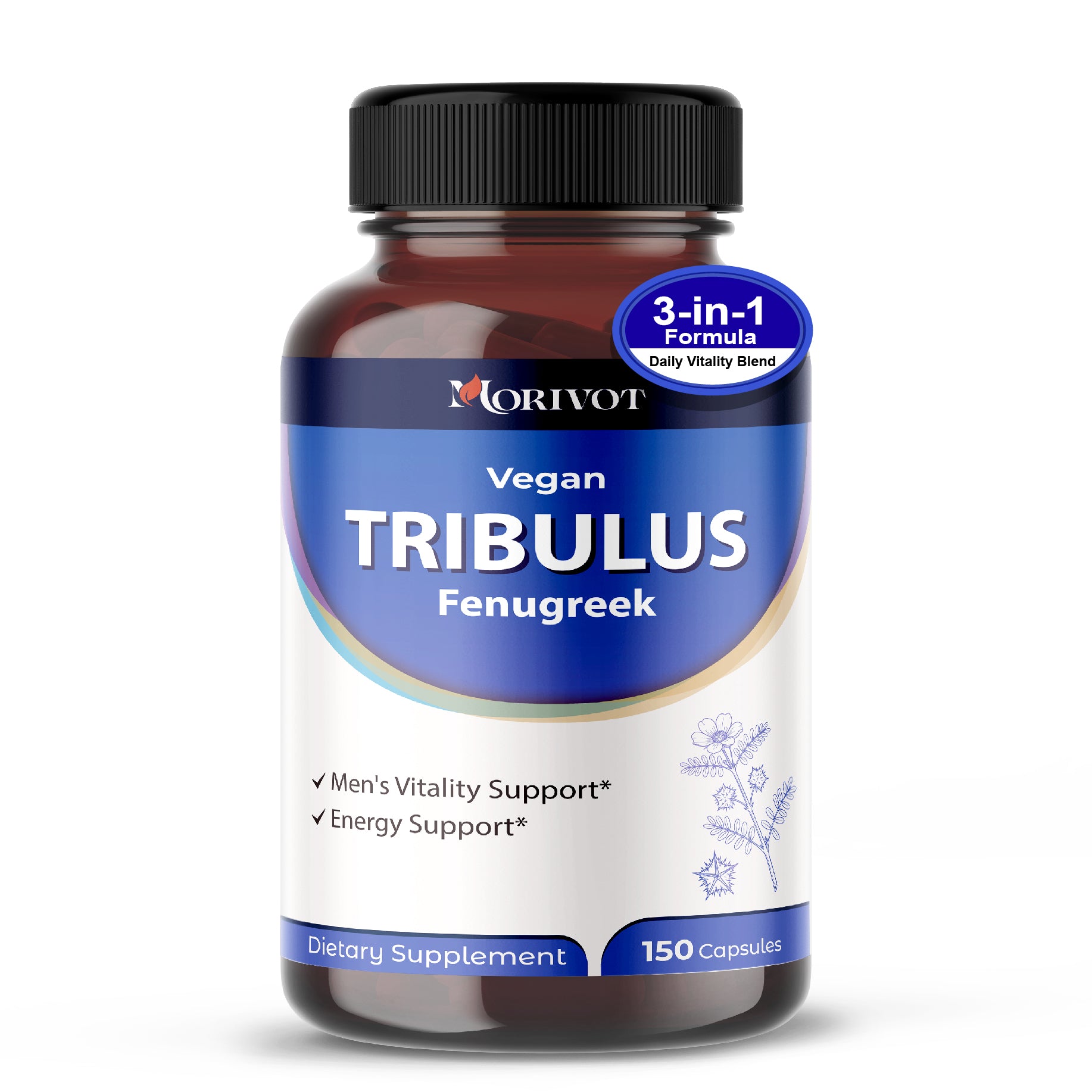 MORIVOT Tribulus Terrestris Supplement - 150 Capsules