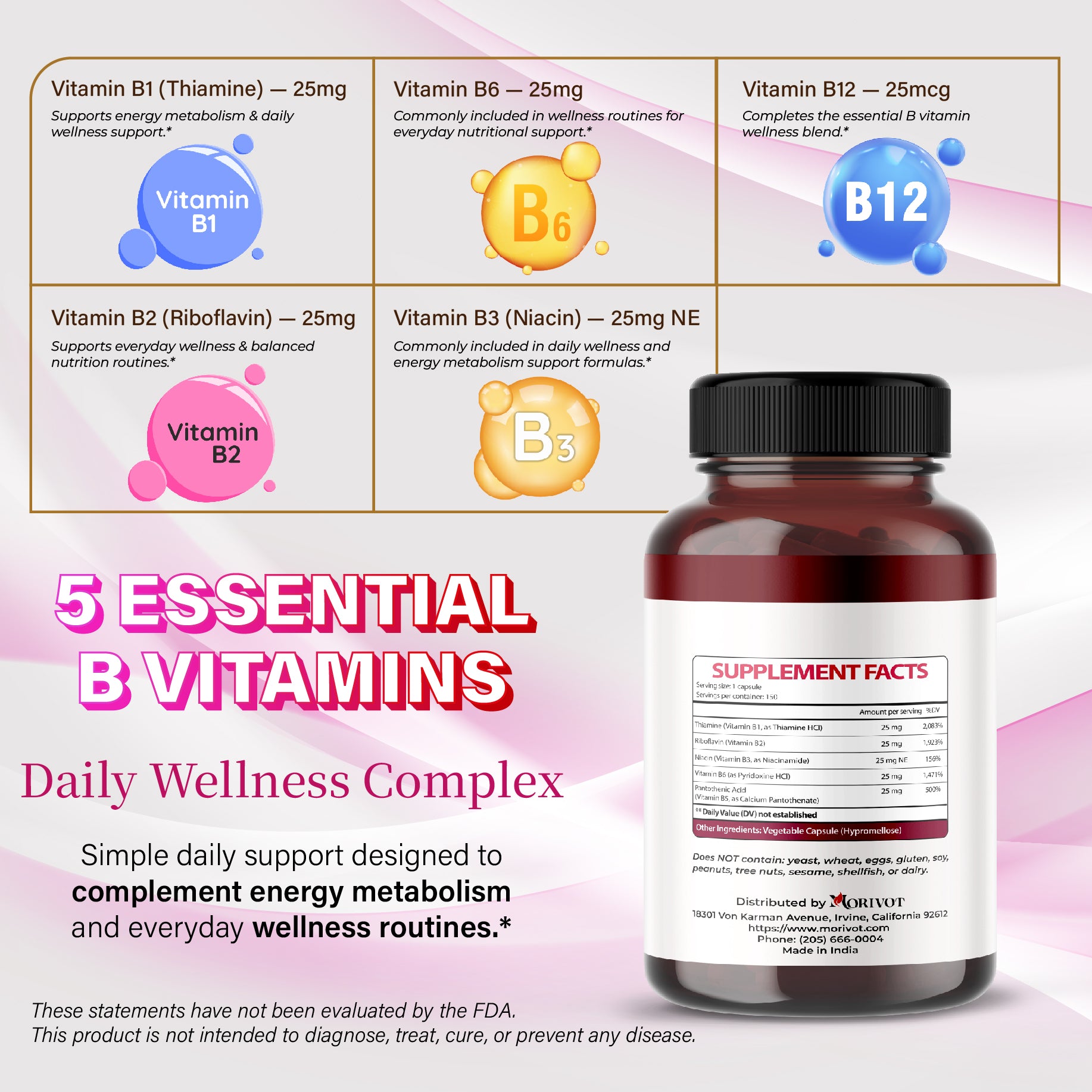 MORIVOT Vitamin B Complex - 150 Capsules